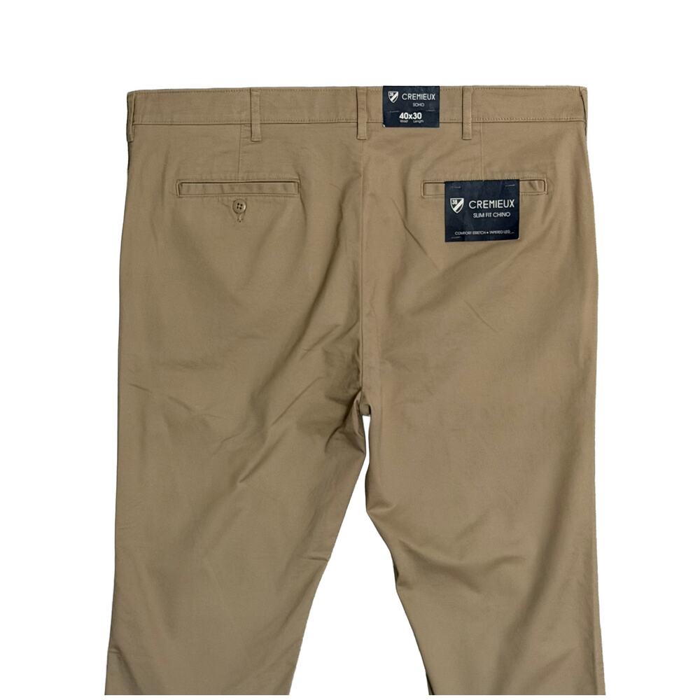 Daniel Cremieux Slim Fit Chino Men's 40"x30" Stretch Tapered Leg Khaki NWT - Picture 5 of 13